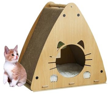 YIYELIY Kratzbrett Katzen,Dreieck Form Kratzpappe Kratzmatte Langlebig Kratzpads für Katzen Bett Sofa Recycelbare Hochwertige Pappe