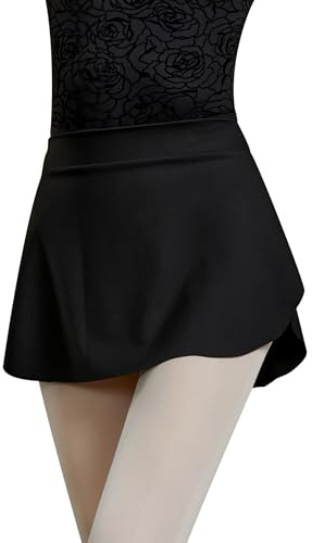 Women Pull On Ballet Skirt Black Elastic Mini Skirt for Dancing