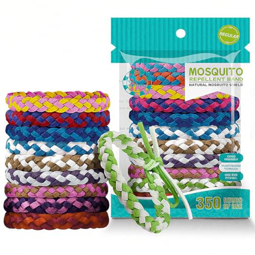 UIEXAY Braccialetto Repellente Per Zanzare, Confezione Da 10, Pelle Priva Di Deet Naturale, Impermeabile Morbido E Leggero, Uomini E Donne Interno Ed Esterno