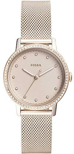 Fossil Damen Analog Quarz Uhr mit Edelstahl Armband ES4364