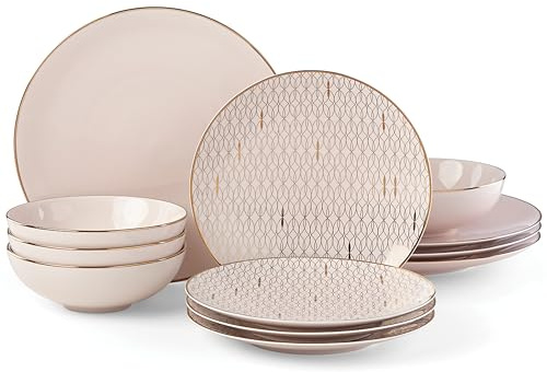 Lenox 886115 Trianna Blush 12-Piece Dinnerware Set