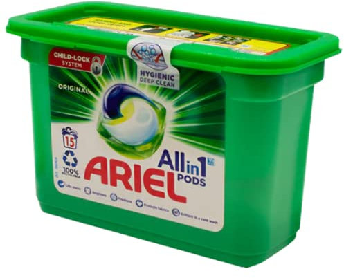 Ariel Original 3in1 Waschflüssigkeit Kapseln Waschmittel 15 Kapseln