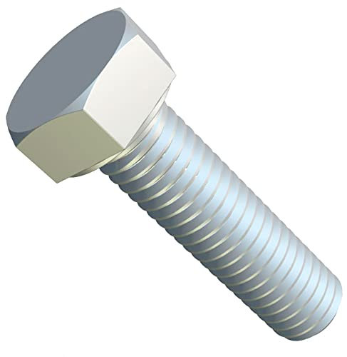 M10 x 25 Sechskantschrauben, Sechskantschrauben, Kappenschrauben, geeignet für Metallbau, Maschinen, Automobile, Heimwerker, verzinkter Stahl, Klasse 8,8 DIN933, 10 mm x 25 mm (10 Stück)