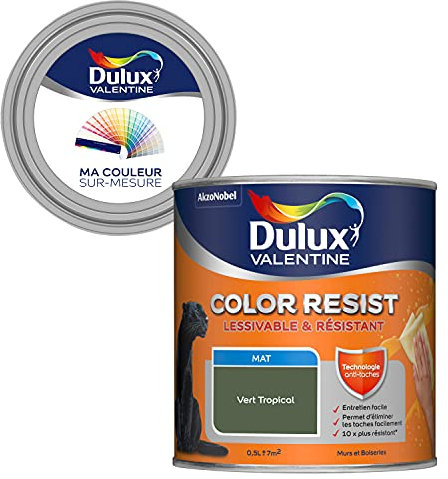 Ma Couleur Sur-Mesure par Dulux Valentine – Peinture Intérieure Murs, Plafonds, Boiseries - Palette Créativité, Pièce à Vivre Mat, Vert Tropical , 0,5 L