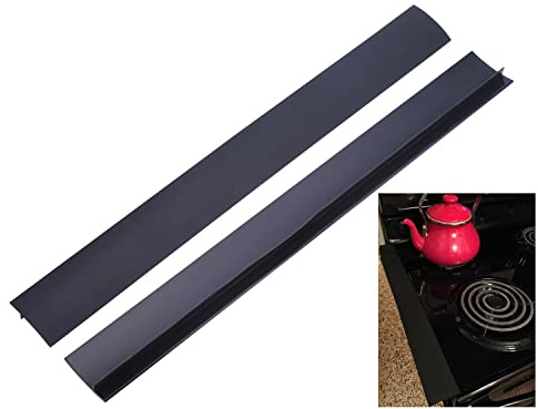 Stove Gap Covers (2 Pack), Easy to Clean Gap Fillers Between Counters and Stovetops, Oven, Washerļ¼Furniture Easy to Install Heat Resistant, Black 25 Inches