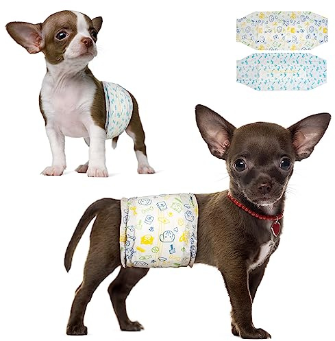 Dono pañales Perros Macho Desechables, 24 Unidades, Pañales para Perros, Super Absorbente a Prueba de Fugas, Vientre envolturas, Incontinencia, XS (15-33 cm)