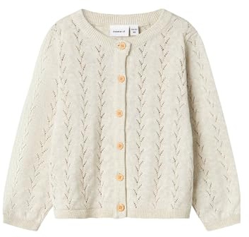 NAME IT NMFBANNI LS Knit Card Noos, Maglione Cardigan Bambina, Peyote Melange, 110 EU