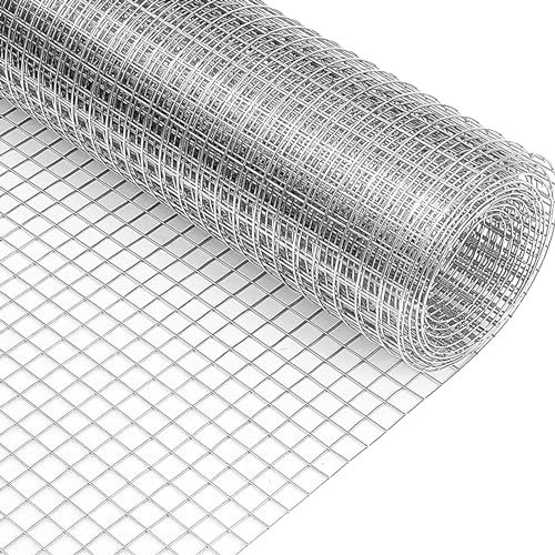 Malla metálica de alambre galvanizado, 30 cm x 6 m, malla de alambre para jaulas, valla para conejos, malla antihurones en rollo para jardín y bancales elevados