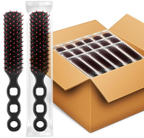 HOFASON 100 Pcs Bulk Hair Brushes for Homeless Supplies Women, Operation Bulk Christmas Child Item Gifts Individually Wrapped Disposable Travel Brushes Nylon Bristles for Hotel Nursing Charity Church