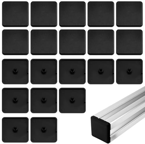20 PCS Endkappe Aluprofil 40x40 Abdeckkappen Aluprofil Kunststoff Schutzkappen, Schwarz, Abdeckkappen aus Kunststoff zur Perfekten Abdichtung und Schutz von Aluminiumprofilen, Vielseitige Anwendungen