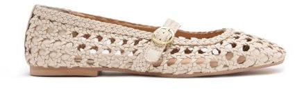 GIOSEPPO Mary-Jane Ballerinas aus geflochtenem Leder, Elfenbein, 38 EU