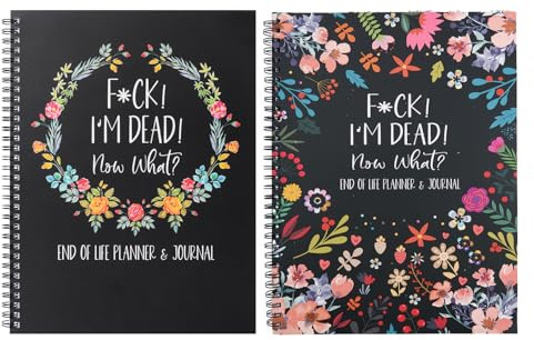 Bafeil Now Im Dead - Wish Book End of Life Planner UK, Fuck I'M Dead Now What Books Guided, Last Wishes, Funeral Planner Death Book Organiser (Black&Flower-B)
