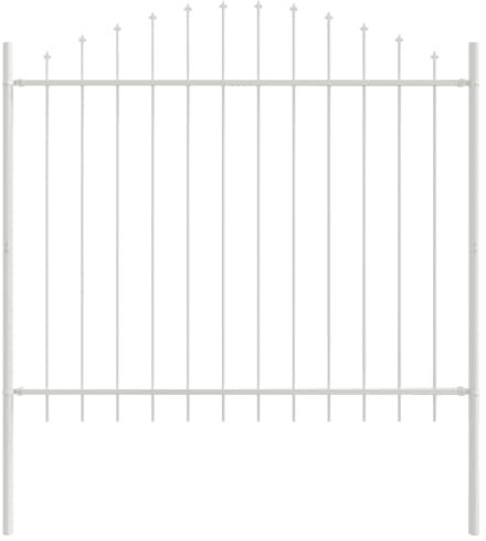 vidaXL Trädgårdsstängsel WOERDEN 170 x 165 cm Pulverlackerat stål Vit