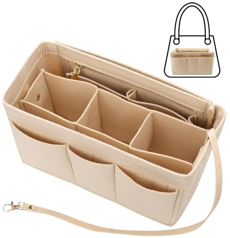 Lyivisk Organisateur de Sac en Feutre, Insert de Sac à Main avec Compartiments Amovibles, Rangement Polyvalent pour Femme et Usage Quotidien