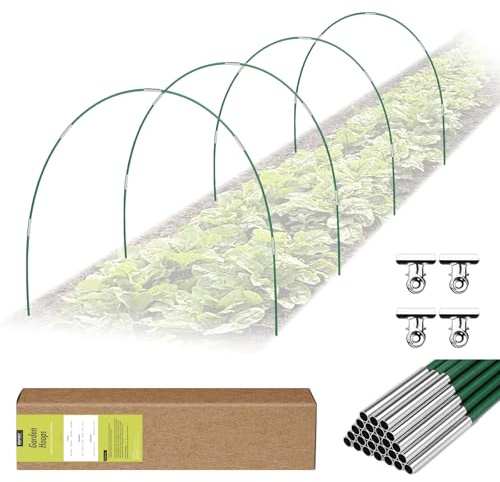 RIFNY Tunnel di stagnola, 24 pezzi, per aiuole rialzate da giardino, rete di protezione dagli insetti, tunnel di pellicola per protezione antigelo (verde)