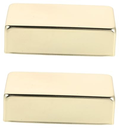 EXHUMKY Cubierta Metálica Humbucker para Pastillas de Guitarra Eléctrica, Carcasa Totalmente Cerrada, Protector Duradero en Color Dorado, Set de 2 Piezas, Accesorio Compatible