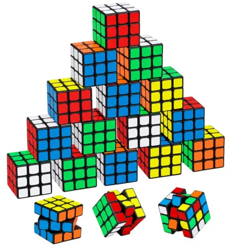 Mini Rubix Cube 3x3, 20-Piece Educational Puzzle Set, Compact Brain Teaser for Classroom Activities and Travel Entertainment, Portable Cognitive Development Tools with Smooth Rotation Mechanism