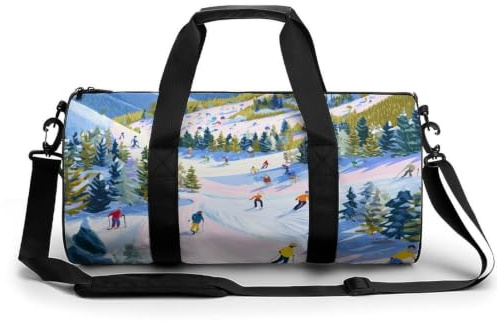 Ski Slope Gym Bag Durable Travel Weekender Duffel Bags for Men Women