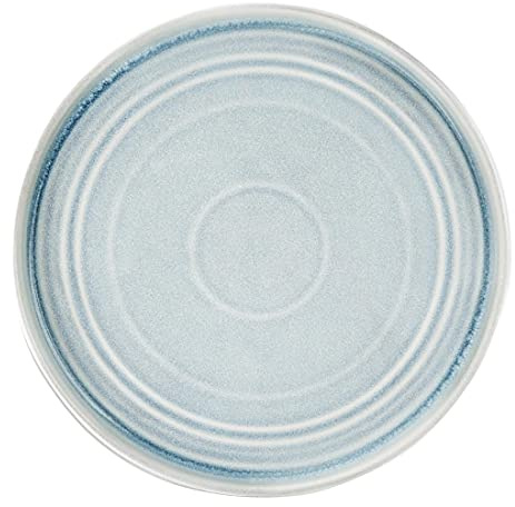 Olympia Cavolo Flat Round Plates Ice Blue 270mm (4 Pack) - Porcelain Dining Dishes Set, Oven, Microwave, Dishwasher Safe FB569