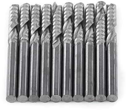 10 Pezzi Fresa Dritta 4mm Fresa CNC Metal Frese a Spirale in Carburo di Tungsteno da Frese a Elica Singola Gambo da 4 mm per il Taglio di Acrilico, PVC, MDF e Molti Altri Materiali Morbidi