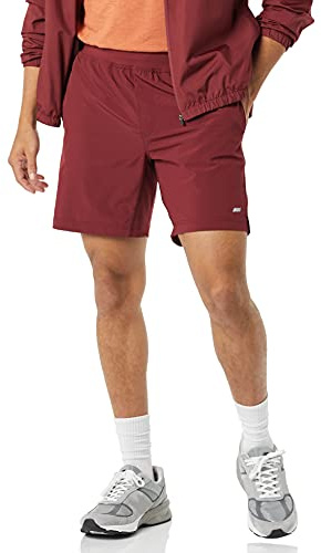 Amazon Essentials Men's Performance Stretch Woven 7 Training Short - Discontinued Colours, Burgundy, M