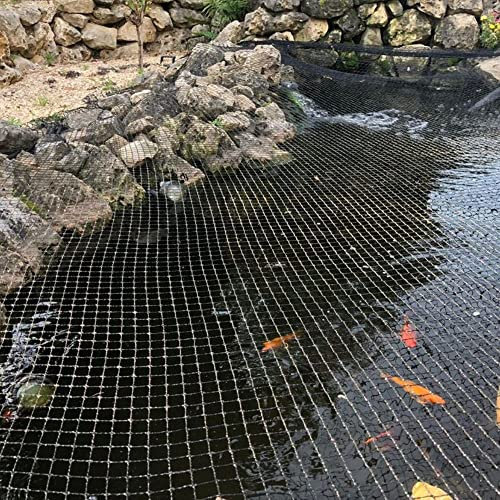 AquaOne Teichnetz feinmaschig 8x8m I Teichabdeckung für laubfreien Teich I vielseitiges Netz in schwarz I Abdecknetz mit 24 Spießen I Schutznetz für Gartenteich