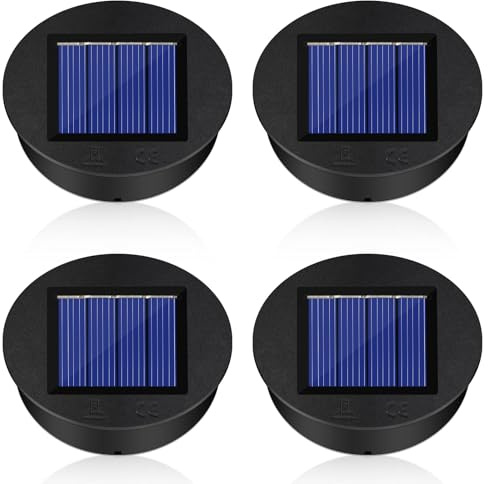 4 Pezzi Parti di Ricambio Lampada Solare, Luci Solari di Ricambio Top, Scatola Batteria Solare, accessori elettronici lanterne, Lampade Solari di Ricambio con Lampadine a LED (φ8cm)
