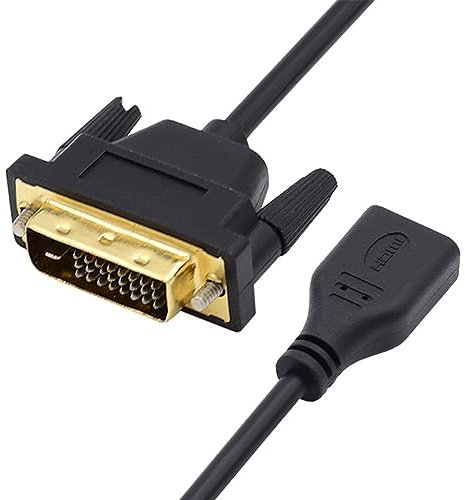 NFHK DVI 24+1 Stecker auf Mini HDMI 1.4 Typ-C 4K Buchse Verlängerungskabel für Computer HDTV Grafikkarte UHD