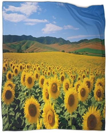 Sunflower Kuscheldecke 80x90inch(200x230cm),weich & Warm,extra Flauschig Als Sofadecke Sea of Blumen Wohndecke Yogadecke Tagesdecke,Plüsch Sofaüberwurf