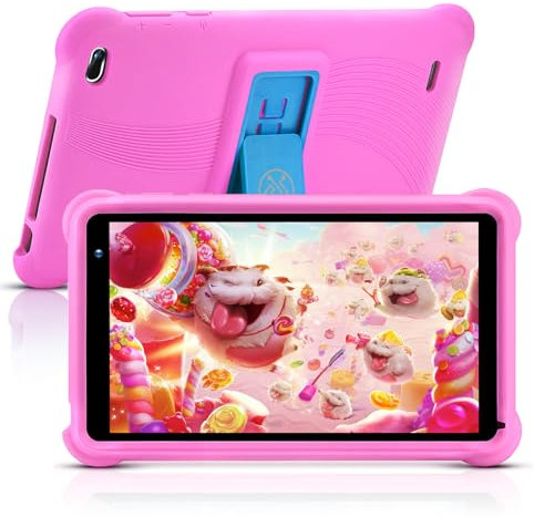 qunyiCO Tablette pour Enfants 7 Pouces Android 11 WiFi Caméra Bluetooth 2 Go RAM Écran Tactile HD 1024x600 Contrôle Parental Application d'apprentissage sur Playstore (Rose)