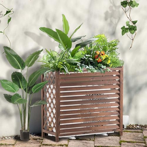 Cubre Aire Acondicionado Exterior Anticorrosión Vallas De Madera Balcon Privacidad Celosias Cubre Aire Acondicionado Exterior Proteger Del Sol Y La Lluvia Aire Acondicionado Para Jardín(XL)