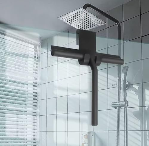 Générique Rasqueta de ducha de silicona con soporte, limpiaparabrisas para baño, espejo, ventana, puertas de ducha, herramienta de limpieza