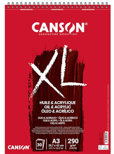 NEU Canson XL Oil Acrylic Spiralblock, DIN A3, 30 Blatt, 290 g/m²