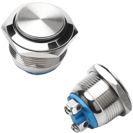 2 pezzi pulsanti da 16mm, pulsante momentaneo, pulsante a pressione pulsante per campanello, pulsante di avvio rotondo, interruttore a pressione impermeabile, 250V 220V AC 12V 24V 36V DC 3A morsetti a