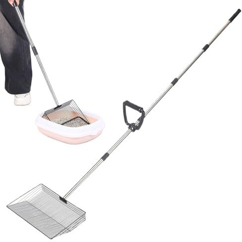 Recogedor de Excrementos de Pollos - Pala Multifuncional para Tamizar Lecho,Herramienta Extensible De Tamizado para Lecho De Gallinas para Conejo, Aves De Corral, Perro, Caballo, Gato Y Granja De