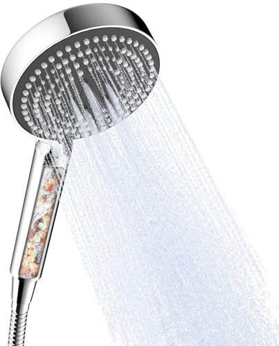 OFFO Filter Shower Head and Hose with 20 Stage Filter, High Pressure Water Saving Shower Head with 6 Spray Modes, Powerful Handheld Showerhead for Remove Chlorine Reduces Dry Skin Improve Hair, Grey