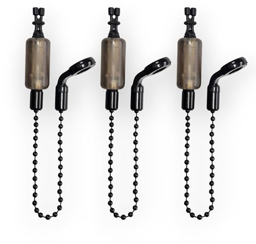 TJR Tackle 3 x Pro Ace III Bite Indicators Bobbins Short 15cm Chain For Fishing Bite Alarms 6 Translucent colour options (Translucent Black)