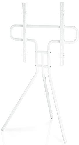 Hama TV Ständer im Staffelei Design (Stabiler Fernsehständer für 37-75 Zoll, höhenverstellbarer TV Stand als Tripod, kompaktes TV Stativ, VESA kompatibler Bodenständer) weiß