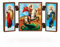 NKlaus - Heiliger Georg Drachentöter - christliche Ikone Triptychon - kleine reise Altar Holz 36154