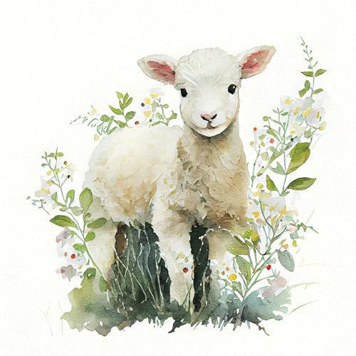 Ambiente Servilletas de papel con diseño de cordero en hierbas (20 unidades, 33 x 33 cm)