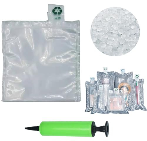 OULIGET Bolsas de aire de embalaje, bolsas protectoras de aire inflables, bolsas de espuma, envoltura acolchada de burbujas, bolsa de espuma acolchada para mudanza, 6 x 6 pulgadas, 50 piezas