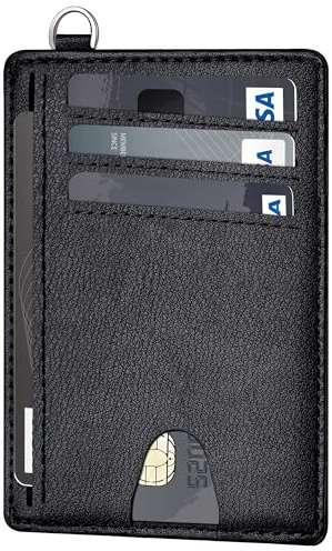 Mayski Slim Wallet, Credit Card Holder for Women, Minimalist Front Pocket RFID Blocking Card Cases, Small Wallet Women Men(Grain Black)