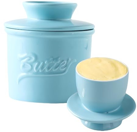 Beurrier français, refroidi à l'eau, cloche en céramique, beurrier français, avec couvercle pour beurre tartinable