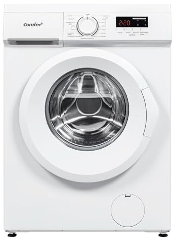 COMFEE' CFE12EW80-W-FR Lave-linge frontal 8KG, Classe énergétique A, Moteur BLDC 1400 tr-min, 15 Programmes, Prélavage, Blanc [Classe énergétique A]
