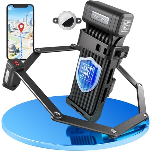 TECHCYC Antivol Vélo Pliable 120cm | Certifié ART avec Compartiment GPS | Acier Trempé | 3 Clés Incluses | Fixation Silencieuse Sans Cliquetis | Compatible Vélo électrique, VTT, Moto et Trottinette