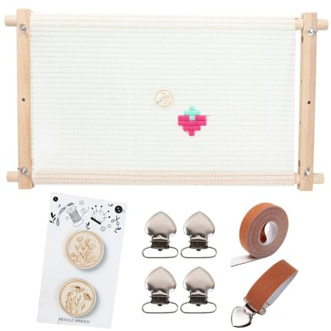 Bastidor rectangular para bordado - Aro de desplazamiento de madera ajustable Bastidor multiusos para punto de cruz para manualidades de | Soporte de bordado Aro de acolchado para proyectos de