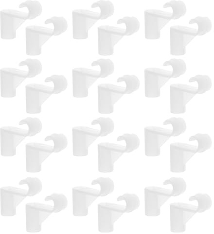 jojofuny 50 Ganci per Asta Armadio in Plastica Spessa 16Mm Supporti Resistenti Antiscivolo per Appendere Abiti Organizzatore Salvaspazio per Guardaroba Bagno e Balcone