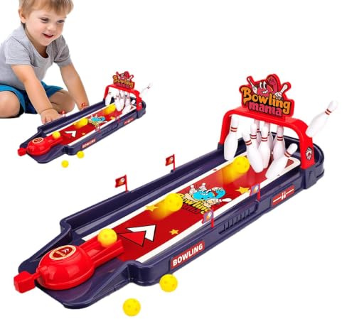 Bowlingset barn 2-5 - skrivbordsleksaker Bowlingspel - litet bowlingset, bordsspel män, kvinnor, barn, tonåringar, arbete eller skola