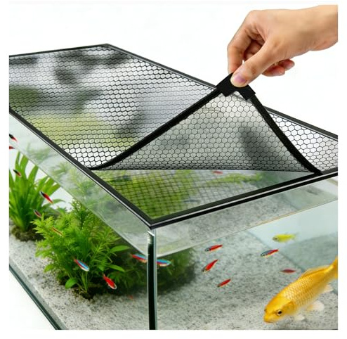 Genérico Cubierta para peceras de Acuario magnética Cubierta de Malla para pecera, Tapa Protectora antisaltos Malla protección Duradera Segura peceras(120cm x 60cm)