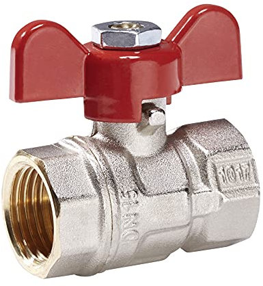 Kugelhahn, Absperrventil 3/4, Messing Anschluss mit Innengewinde und Flügelgriff